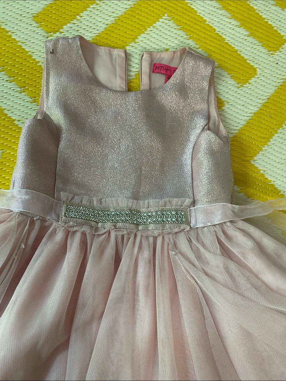 Sparkle Pink Tulle Party Dress Betsey Johnson size 5 like new
